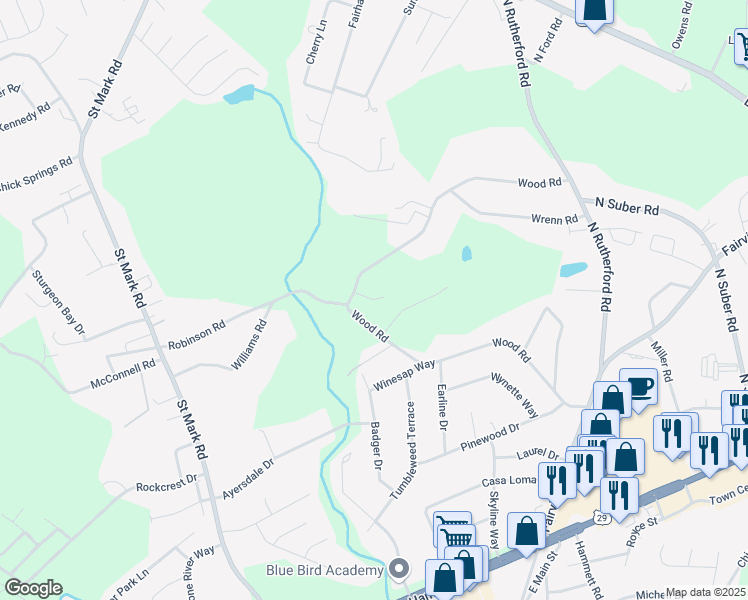 map of restaurants, bars, coffee shops, grocery stores, and more near 9 Annika Court in Taylors