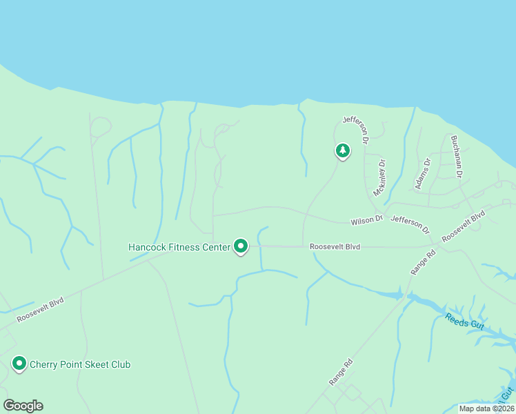 map of restaurants, bars, coffee shops, grocery stores, and more near 442 Wilson Drive in Havelock