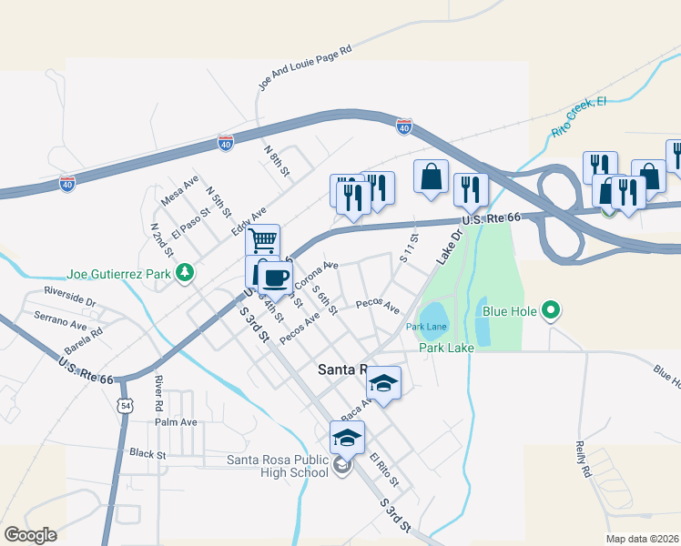 map of restaurants, bars, coffee shops, grocery stores, and more near 820 Corona Avenue in Santa Rosa