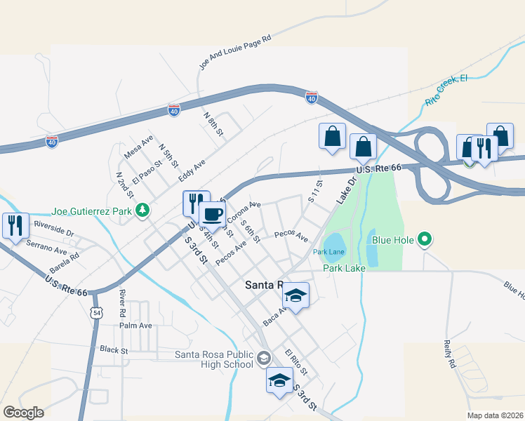 map of restaurants, bars, coffee shops, grocery stores, and more near 820 Corona Avenue in Santa Rosa