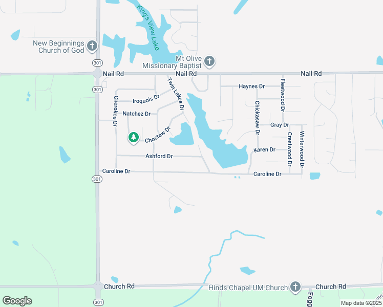 map of restaurants, bars, coffee shops, grocery stores, and more near 5584 Ashford Drive in Horn Lake
