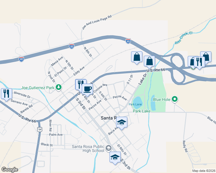 map of restaurants, bars, coffee shops, grocery stores, and more near 820 Corona Avenue in Santa Rosa