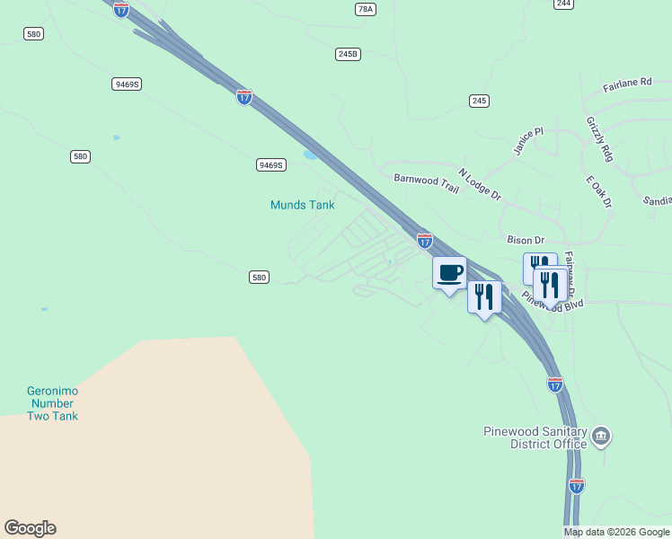 map of restaurants, bars, coffee shops, grocery stores, and more near 17550 South Munds Ranch Road in Sedona