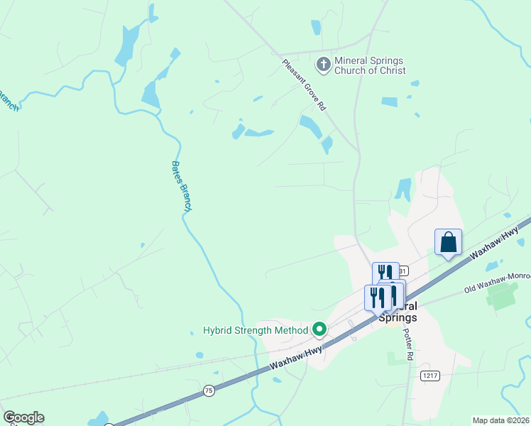 map of restaurants, bars, coffee shops, grocery stores, and more near 6017 Charlton Oaks Drive in Waxhaw