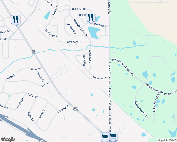 map of restaurants, bars, coffee shops, grocery stores, and more near 5601 Lancaster Drive in Olive Branch