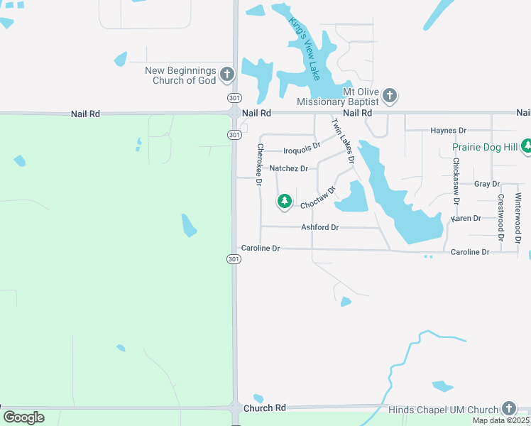 map of restaurants, bars, coffee shops, grocery stores, and more near 5658 Cherokee Drive in Horn Lake
