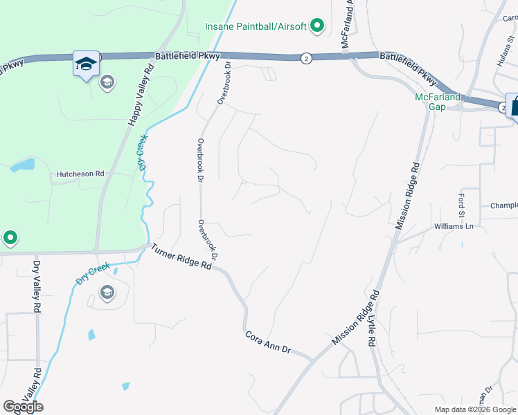 map of restaurants, bars, coffee shops, grocery stores, and more near 134 Valley Breeze Drive in Rossville
