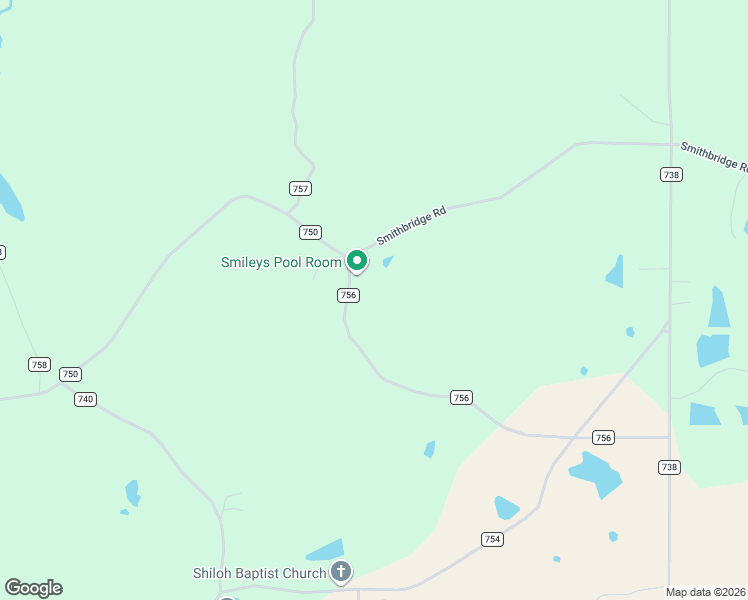 map of restaurants, bars, coffee shops, grocery stores, and more near 96 County Road 756 in Corinth