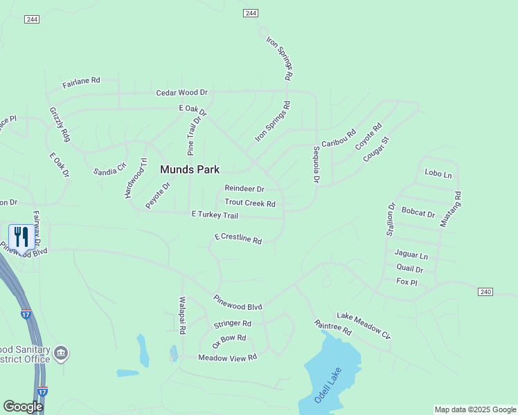 map of restaurants, bars, coffee shops, grocery stores, and more near 740 Trout Creek Road in Sedona