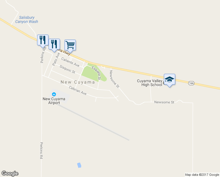 map of restaurants, bars, coffee shops, grocery stores, and more near 4656 Morales Street in New Cuyama