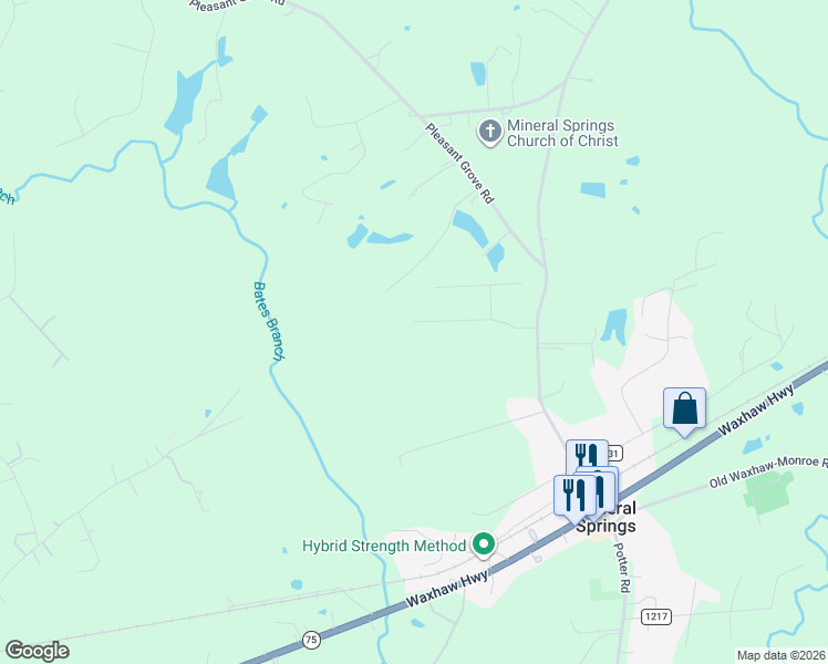 map of restaurants, bars, coffee shops, grocery stores, and more near 6017 Charlton Oaks Drive in Waxhaw
