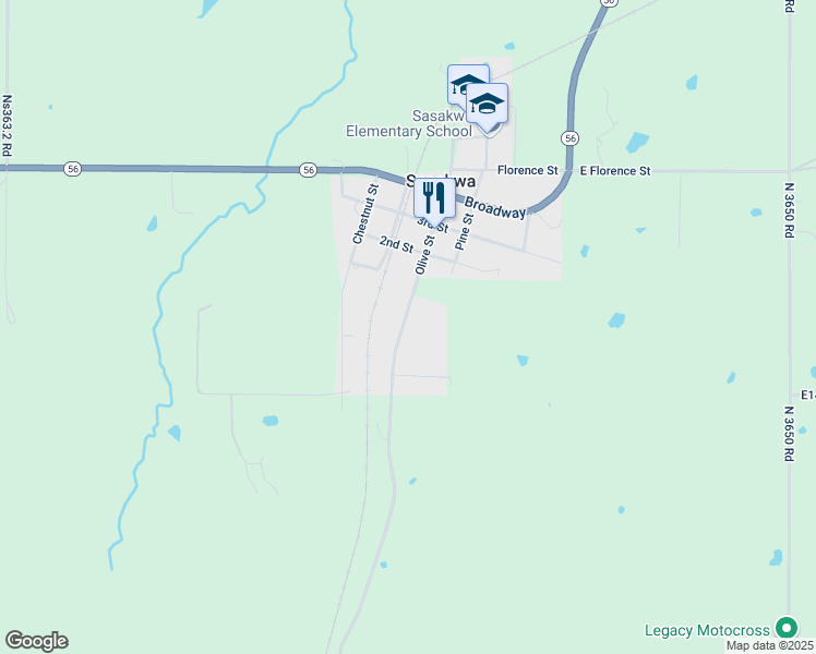 map of restaurants, bars, coffee shops, grocery stores, and more near 130 Olive Street in Sasakwa