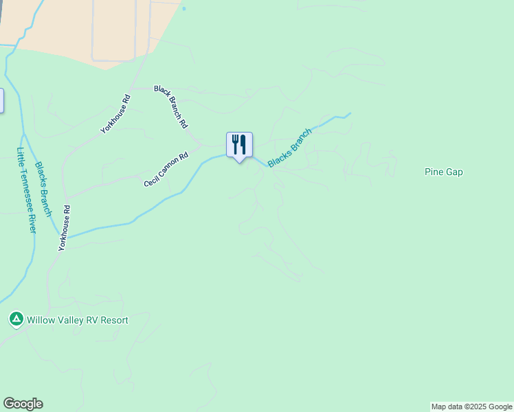 map of restaurants, bars, coffee shops, grocery stores, and more near 280 Walnut Mountain Road in Rabun Gap