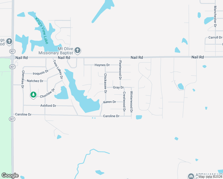map of restaurants, bars, coffee shops, grocery stores, and more near 5722 Chickasaw Drive in Horn Lake