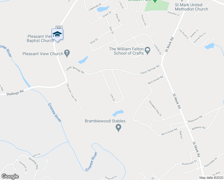 map of restaurants, bars, coffee shops, grocery stores, and more near 114 Lyle Drive in Taylors