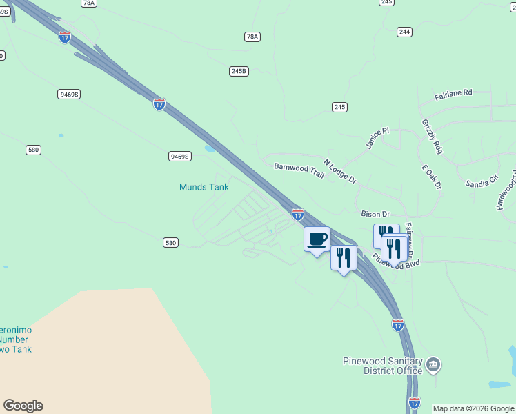 map of restaurants, bars, coffee shops, grocery stores, and more near Jackrabbit in Sedona