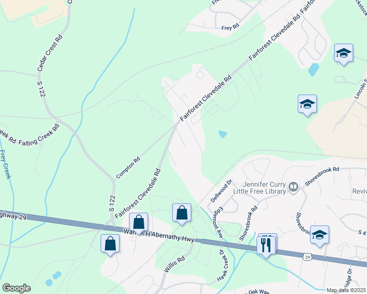 map of restaurants, bars, coffee shops, grocery stores, and more near 110 Gardenia Lane in Spartanburg