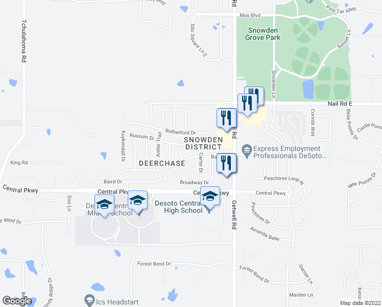 map of restaurants, bars, coffee shops, grocery stores, and more near 2808 Baird Drive in Southaven