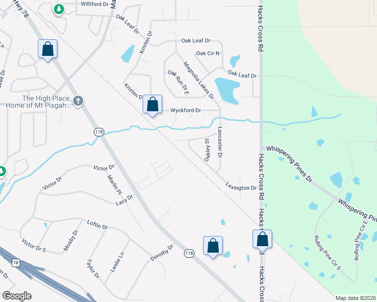 map of restaurants, bars, coffee shops, grocery stores, and more near 10657 Lexington Drive in Olive Branch