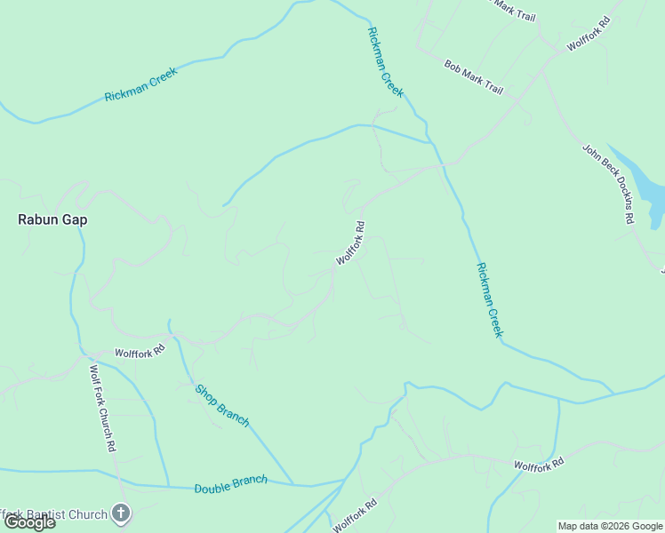 map of restaurants, bars, coffee shops, grocery stores, and more near 6151 Wolffork Road in Rabun Gap