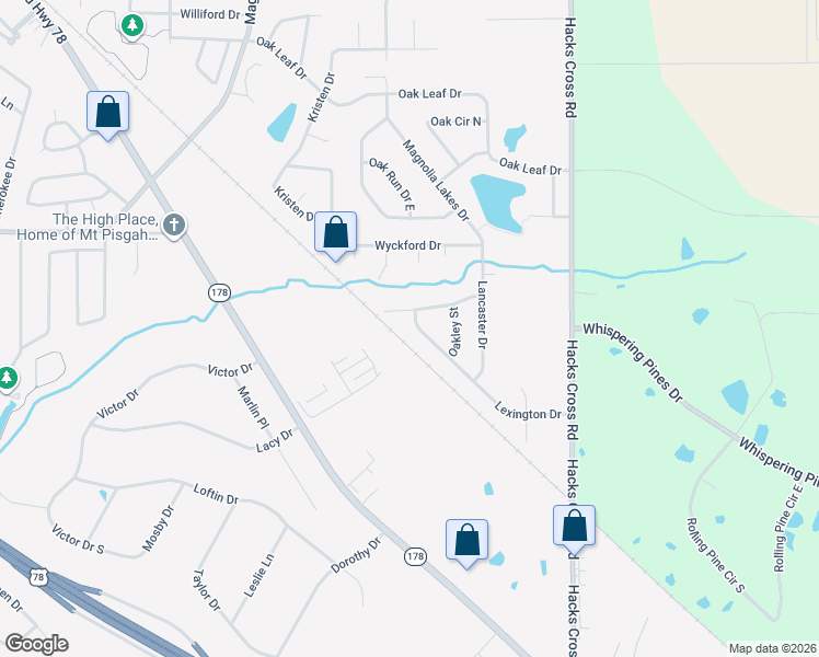 map of restaurants, bars, coffee shops, grocery stores, and more near 10657 Lexington Drive in Olive Branch