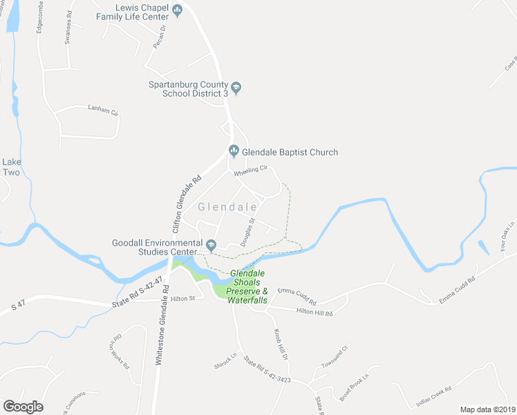 map of restaurants, bars, coffee shops, grocery stores, and more near 1 Douglas St in Spartanburg