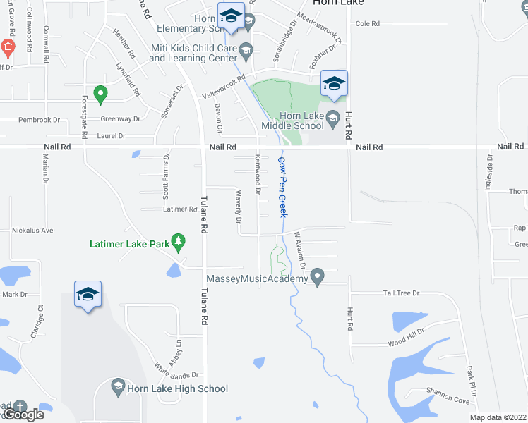 map of restaurants, bars, coffee shops, grocery stores, and more near 2774 Guilford Cove in Horn Lake
