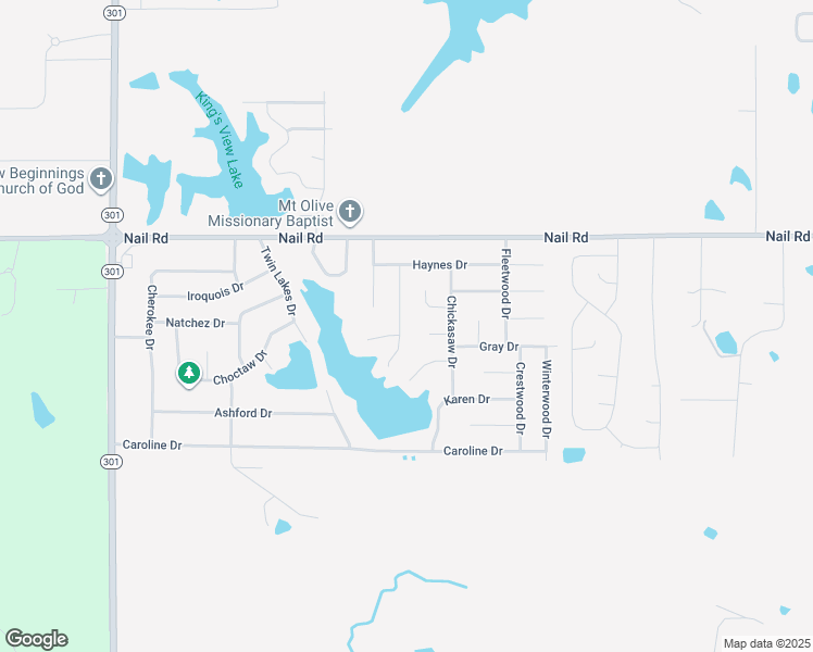 map of restaurants, bars, coffee shops, grocery stores, and more near 5800 Laurie Drive in Horn Lake