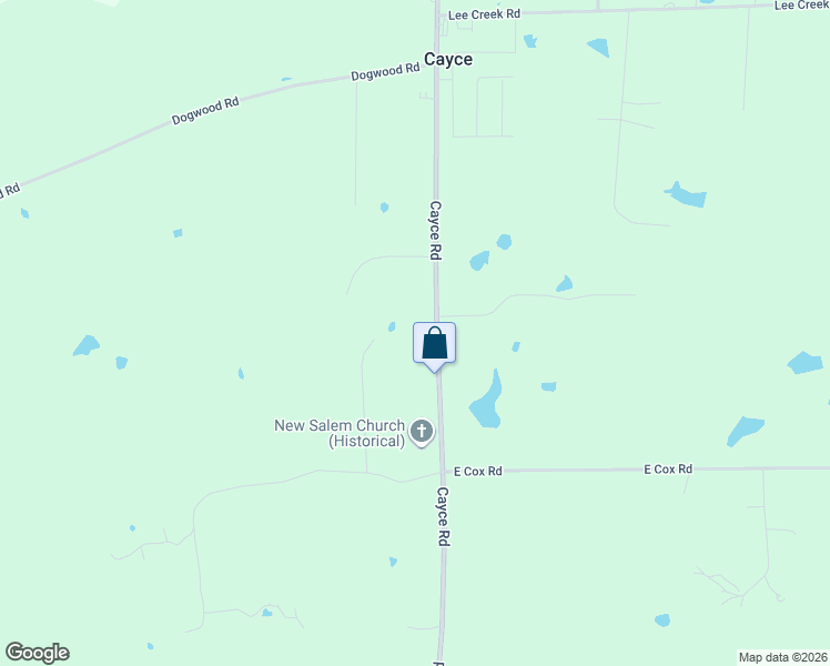 map of restaurants, bars, coffee shops, grocery stores, and more near 3611 Cayce Road in Byhalia