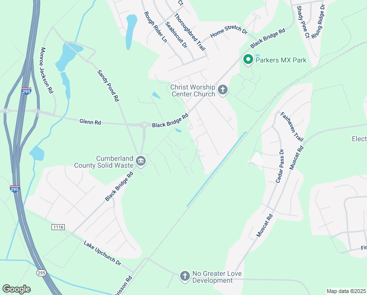 map of restaurants, bars, coffee shops, grocery stores, and more near 4645 Black Bridge Road in Parkton