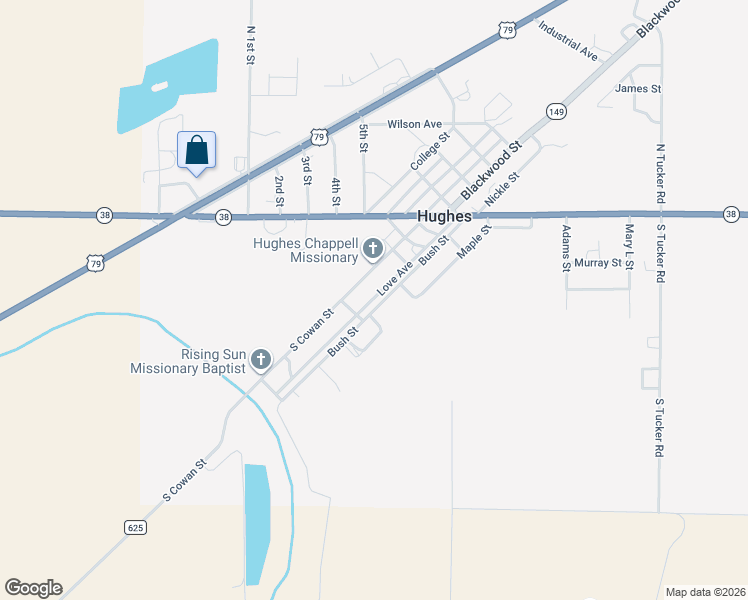 map of restaurants, bars, coffee shops, grocery stores, and more near 211 Church Street in Hughes