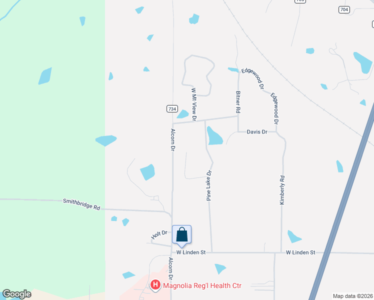 map of restaurants, bars, coffee shops, grocery stores, and more near 1008 Cedar Lane Cove in Corinth
