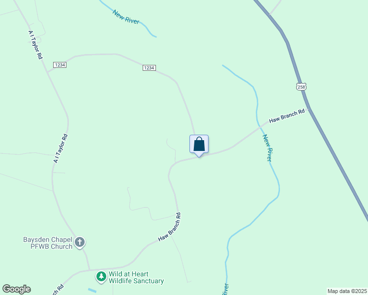 map of restaurants, bars, coffee shops, grocery stores, and more near 234 Haw Branch Road in Richlands