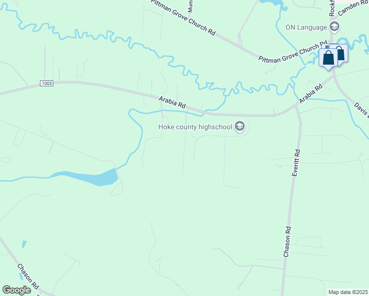 map of restaurants, bars, coffee shops, grocery stores, and more near Redemption Drive in Hoke County