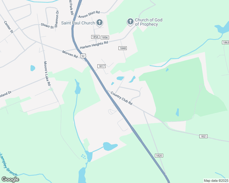 map of restaurants, bars, coffee shops, grocery stores, and more near 1907 Country Club Road in Wadesboro