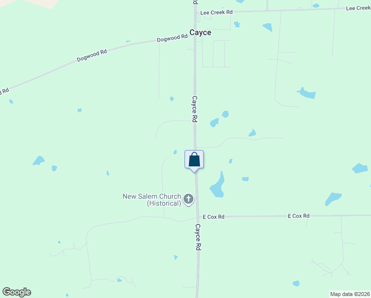 map of restaurants, bars, coffee shops, grocery stores, and more near 3611 Cayce Road in Byhalia