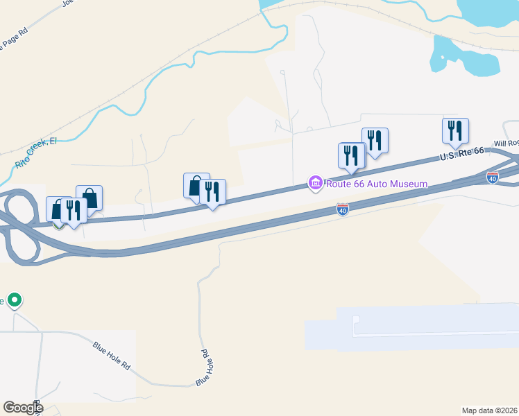 map of restaurants, bars, coffee shops, grocery stores, and more near Old U.S. 54 in Santa Rosa