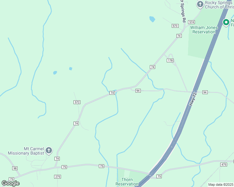 map of restaurants, bars, coffee shops, grocery stores, and more near 904 County Road 74 in Bridgeport
