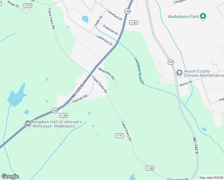 map of restaurants, bars, coffee shops, grocery stores, and more near 969 Capel Dairy Road in Wadesboro