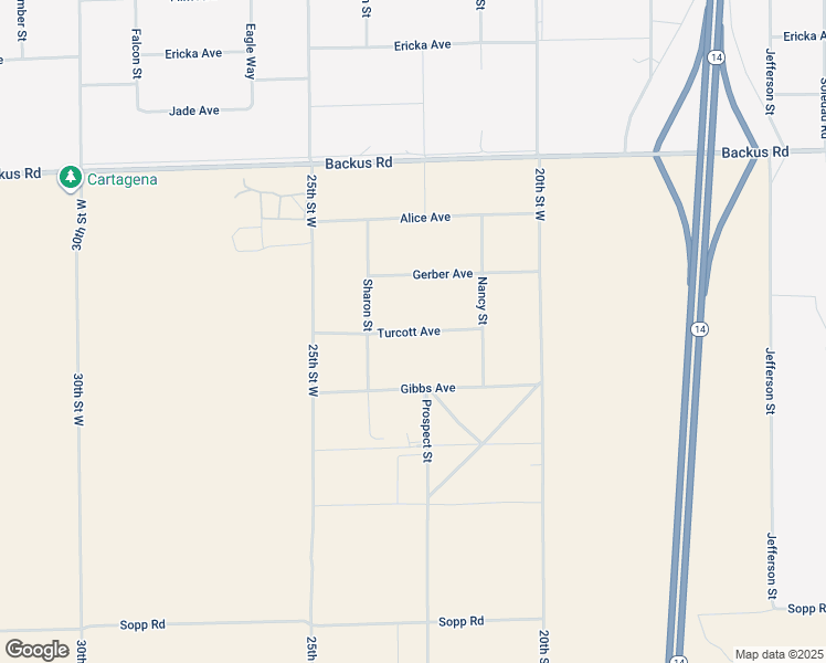 map of restaurants, bars, coffee shops, grocery stores, and more near Turcott Avenue in Mojave