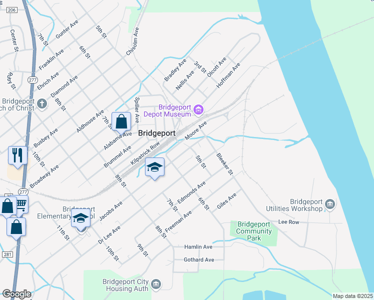 map of restaurants, bars, coffee shops, grocery stores, and more near 620 Jacobs Avenue in Bridgeport