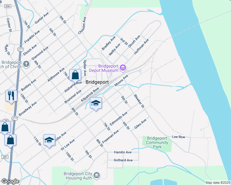 map of restaurants, bars, coffee shops, grocery stores, and more near 620 Jacobs Avenue in Bridgeport