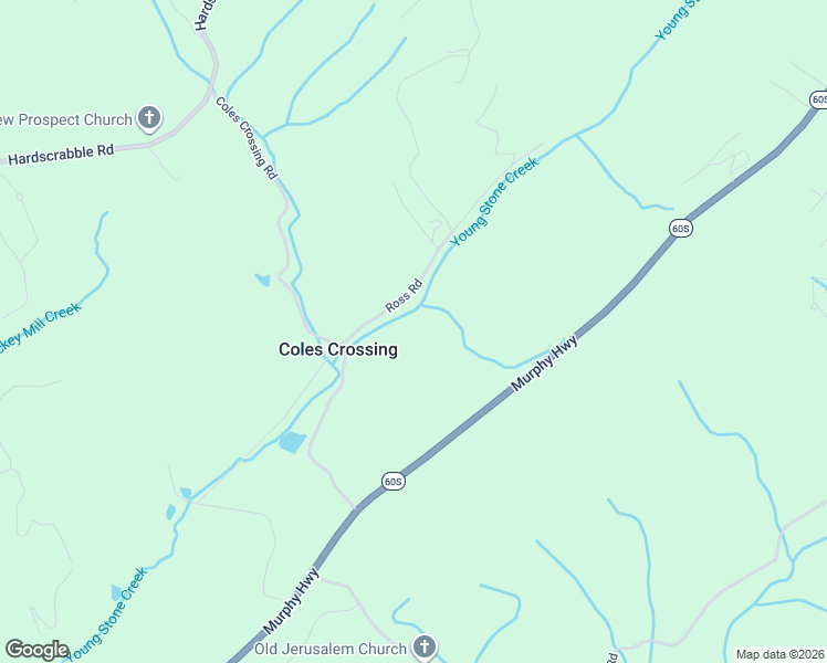 map of restaurants, bars, coffee shops, grocery stores, and more near 136 Ross Road in Mineral Bluff