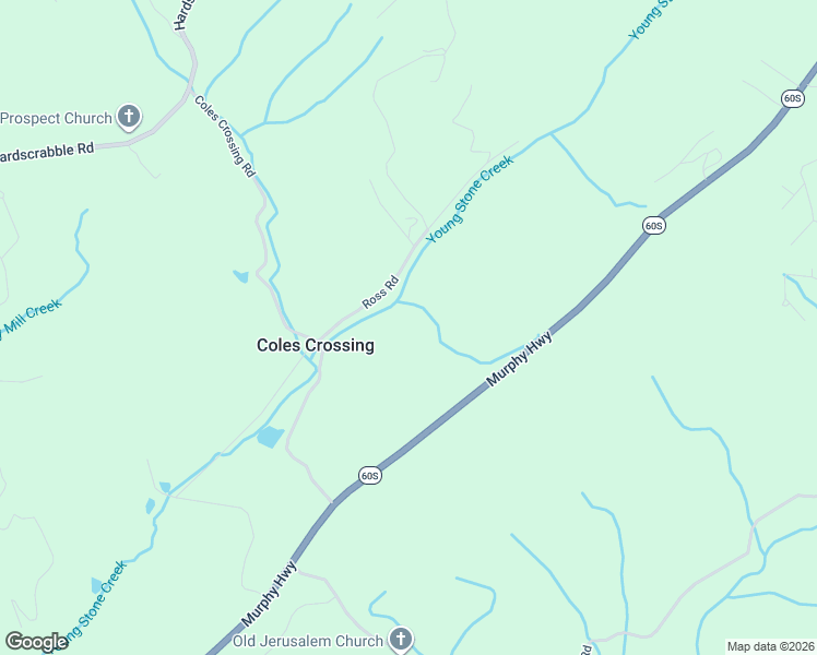 map of restaurants, bars, coffee shops, grocery stores, and more near 136 Ross Road in Mineral Bluff