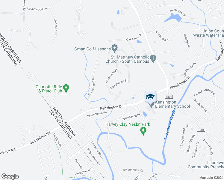 map of restaurants, bars, coffee shops, grocery stores, and more near 4101 Widgeon Way in Waxhaw