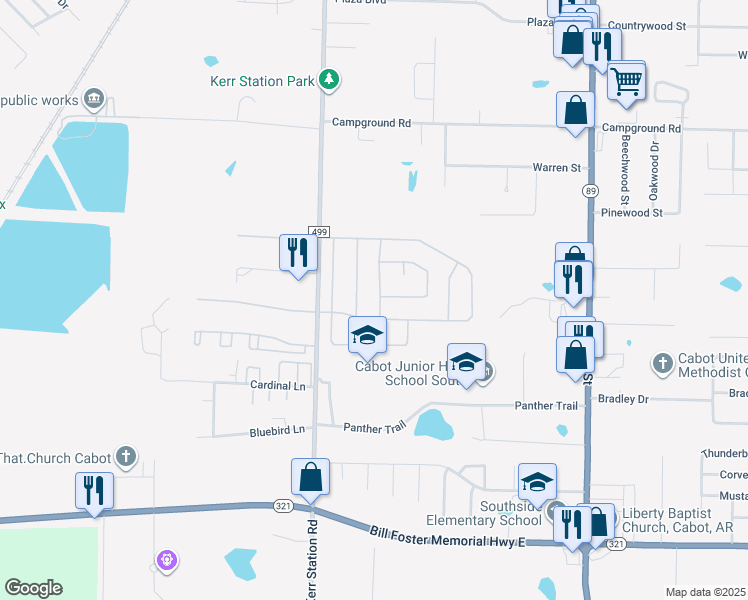map of restaurants, bars, coffee shops, grocery stores, and more near 5 Bristol Drive in Cabot