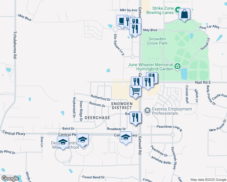 map of restaurants, bars, coffee shops, grocery stores, and more near 5914 Christopher Jordan Drive in Southaven
