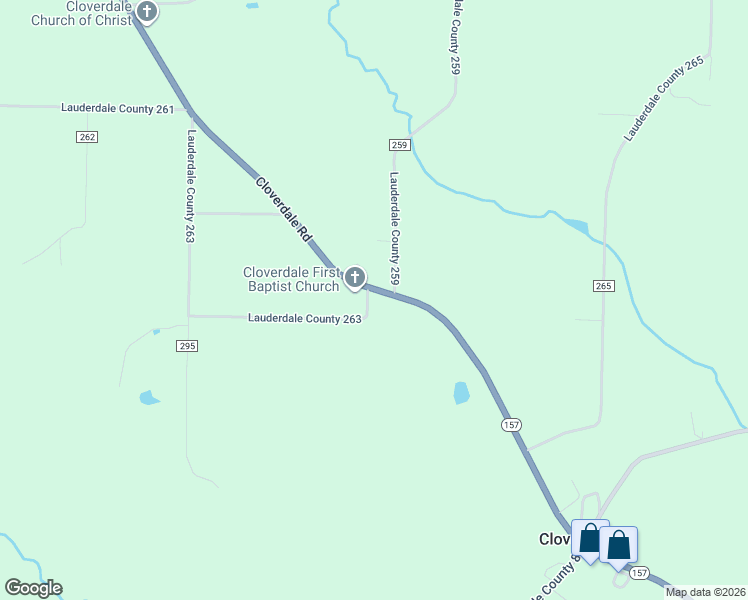 map of restaurants, bars, coffee shops, grocery stores, and more near 12101 Alabama 157 in Florence