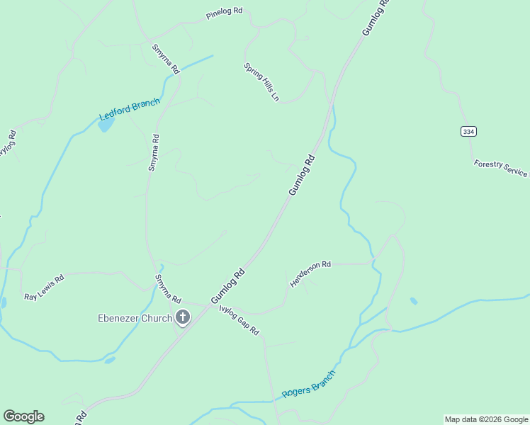 map of restaurants, bars, coffee shops, grocery stores, and more near 3331 Gumlog Road in Young Harris