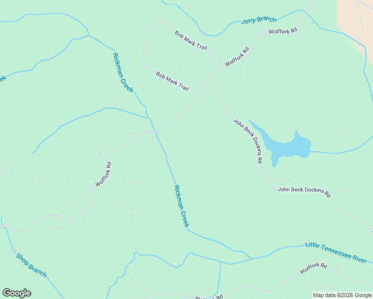 map of restaurants, bars, coffee shops, grocery stores, and more near 6580 Wolffork Road in Rabun Gap